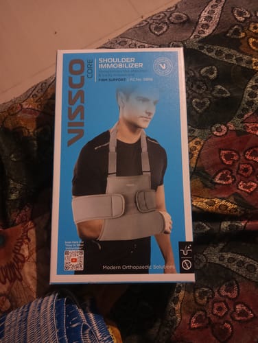 Customer photo review of Shoulder Immobilizer | Provides Firm Support for Shoulder Dislocation & Relieves Pain (Grey)