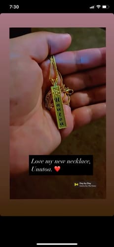 Customer photo review of 8mm Pu'uwai Heirloom Vertical Pendant