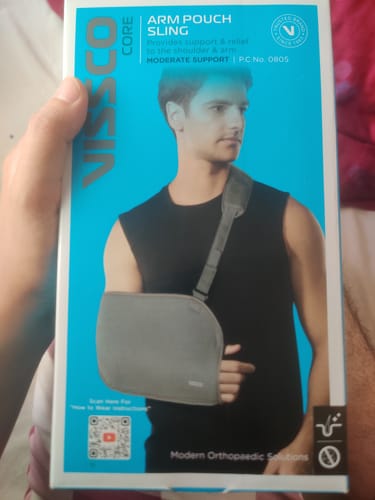 Customer photo review of Shoulder Immobilizer | Provides Firm Support for Shoulder Dislocation & Relieves Pain (Grey)