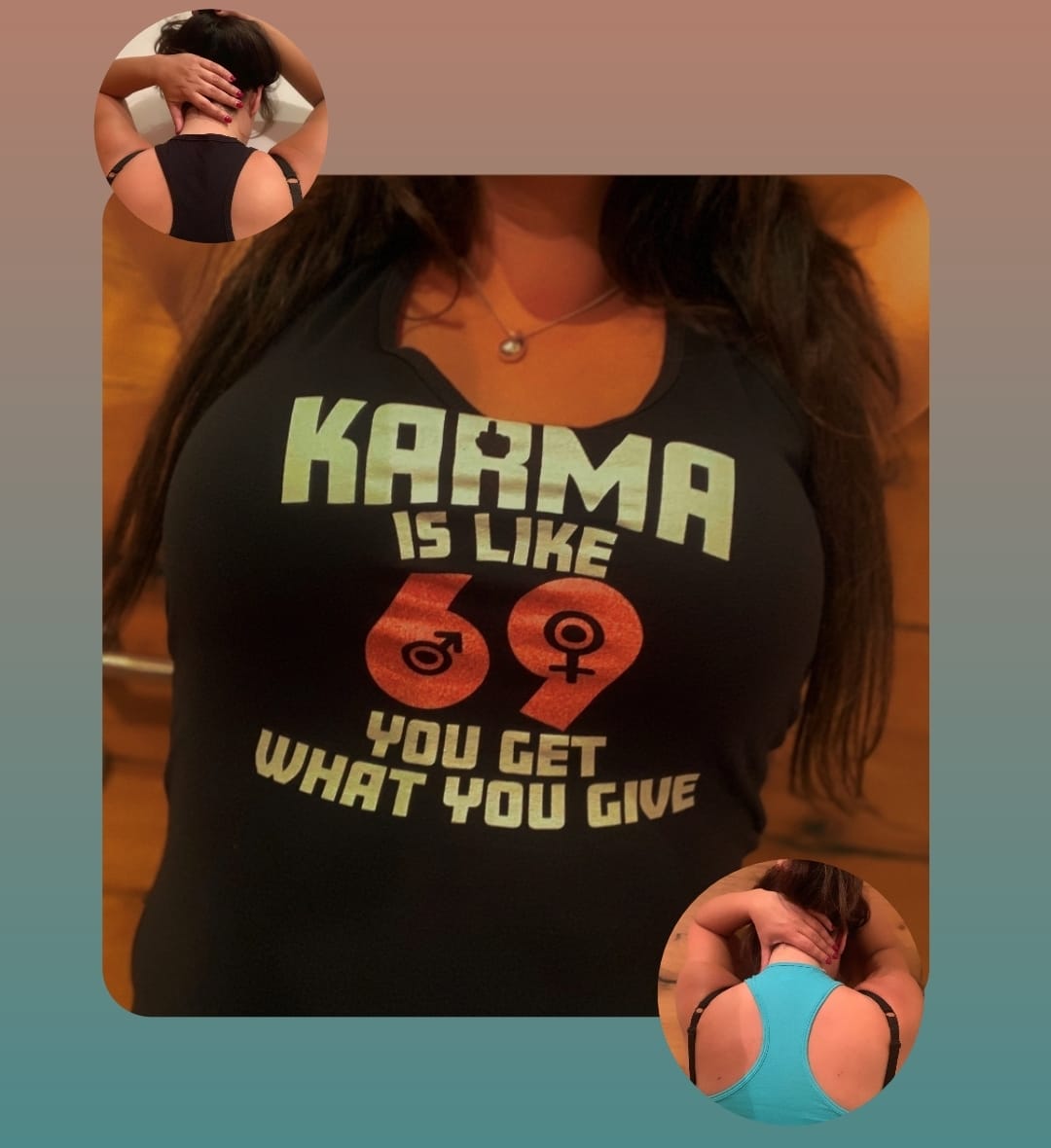 Customer photo review of Karma is like 69 Tanktop für Damen