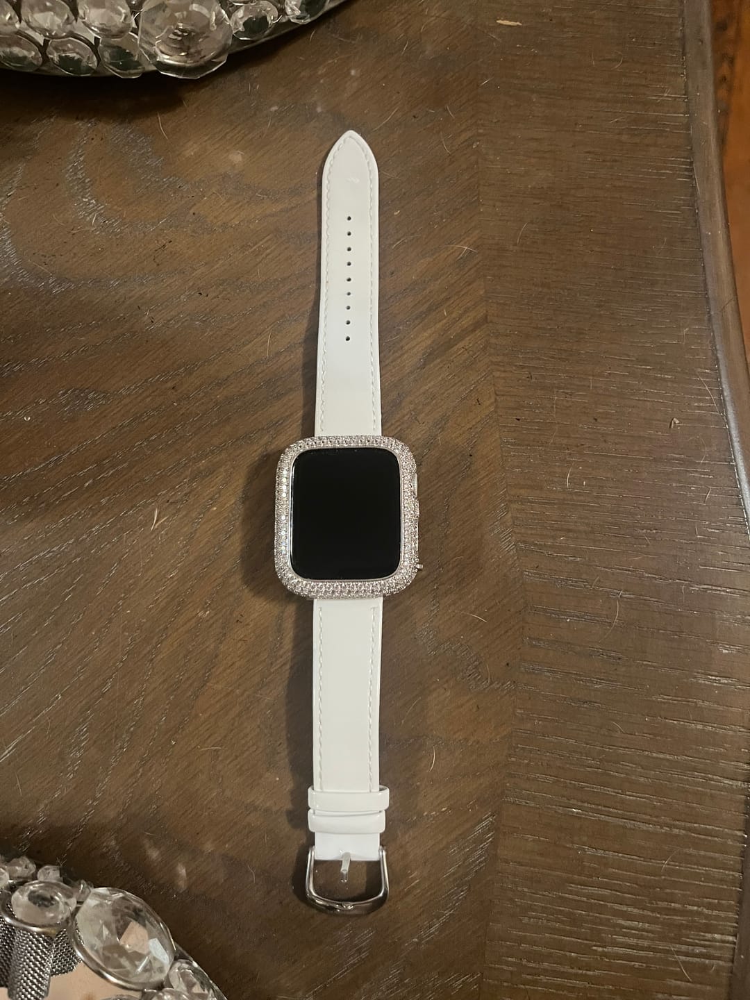 Customer photo review of NEW! White Patent Leather Band for the Apple Watch