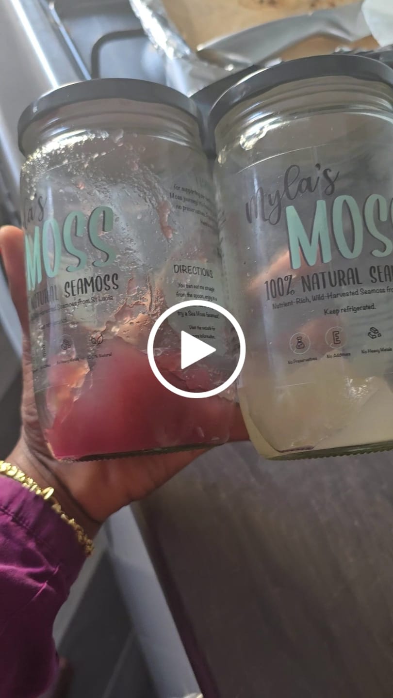 Customer video review of Seamoss Gel Bundle - Purple & Gold (720ml each)