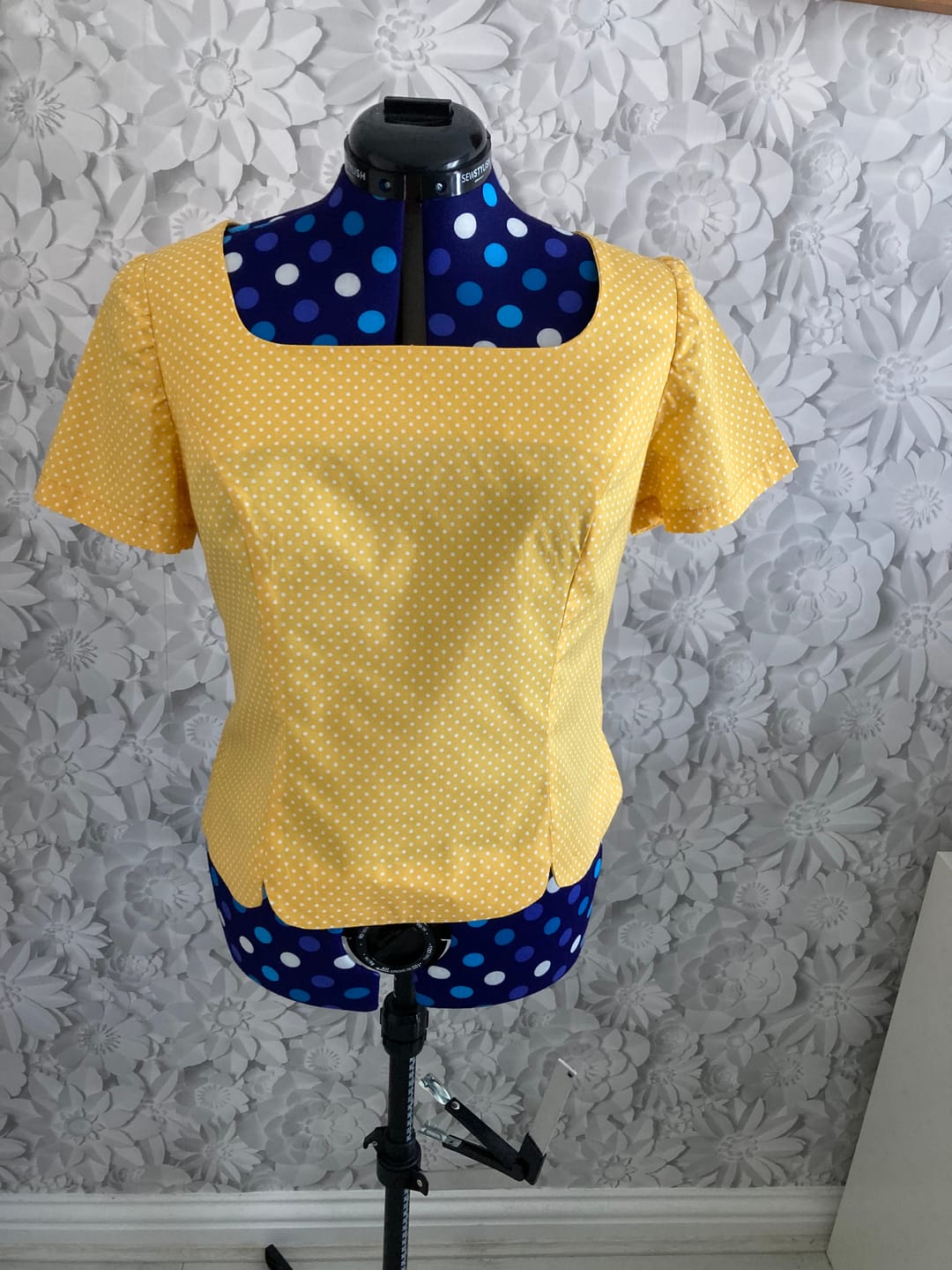 Customer photo review of Polka Dot Rose & Hubble Cotton Poplin Fabric