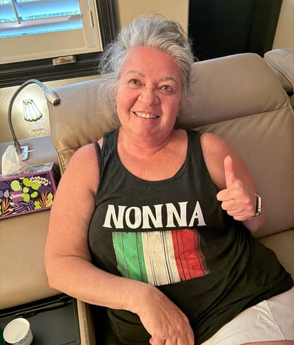Customer photo review of Nonna Distressed Italian Flag Unisex Jersey Tank