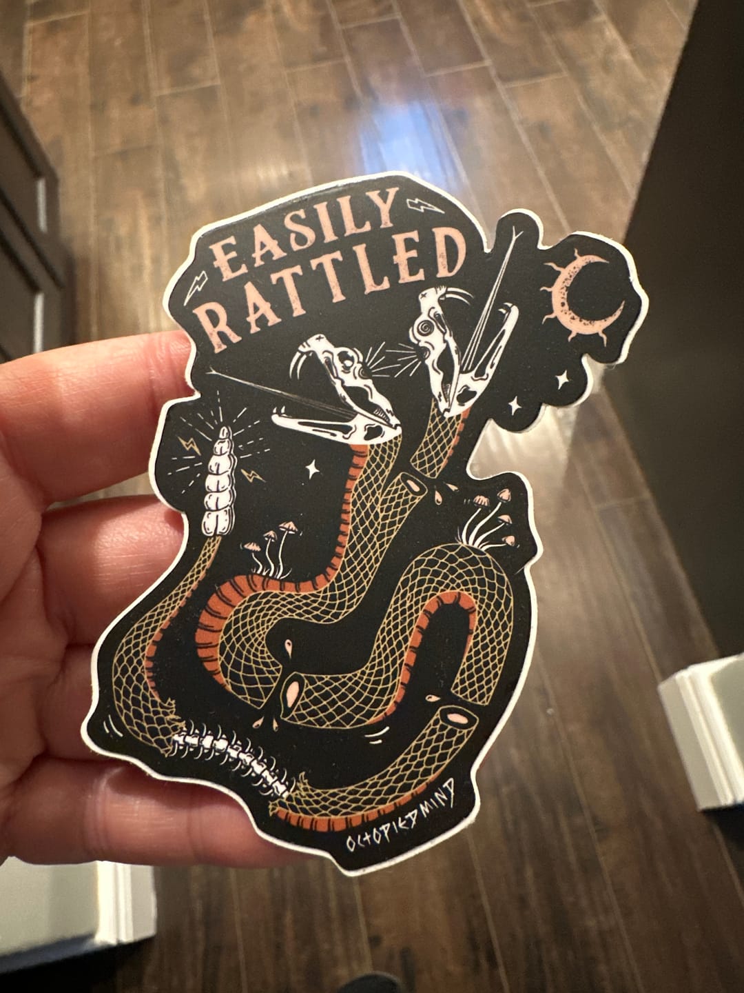 Customer photo review of Easily Rattled Sticker