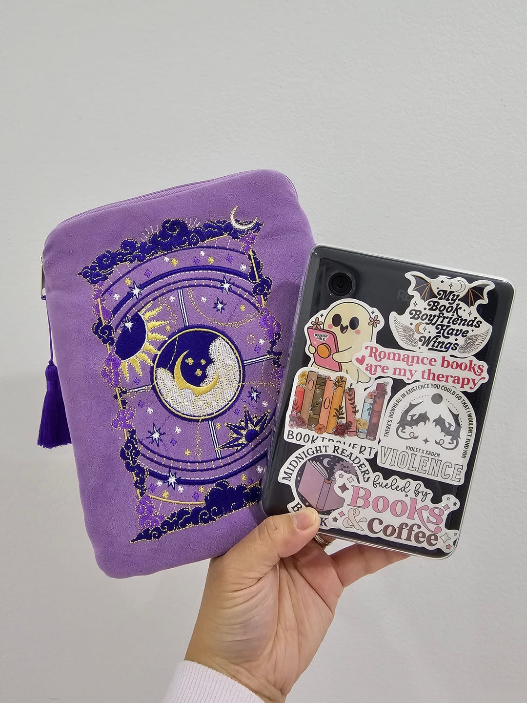 Customer photo review of Otherworldly E-Reader Sleeve - Lilac