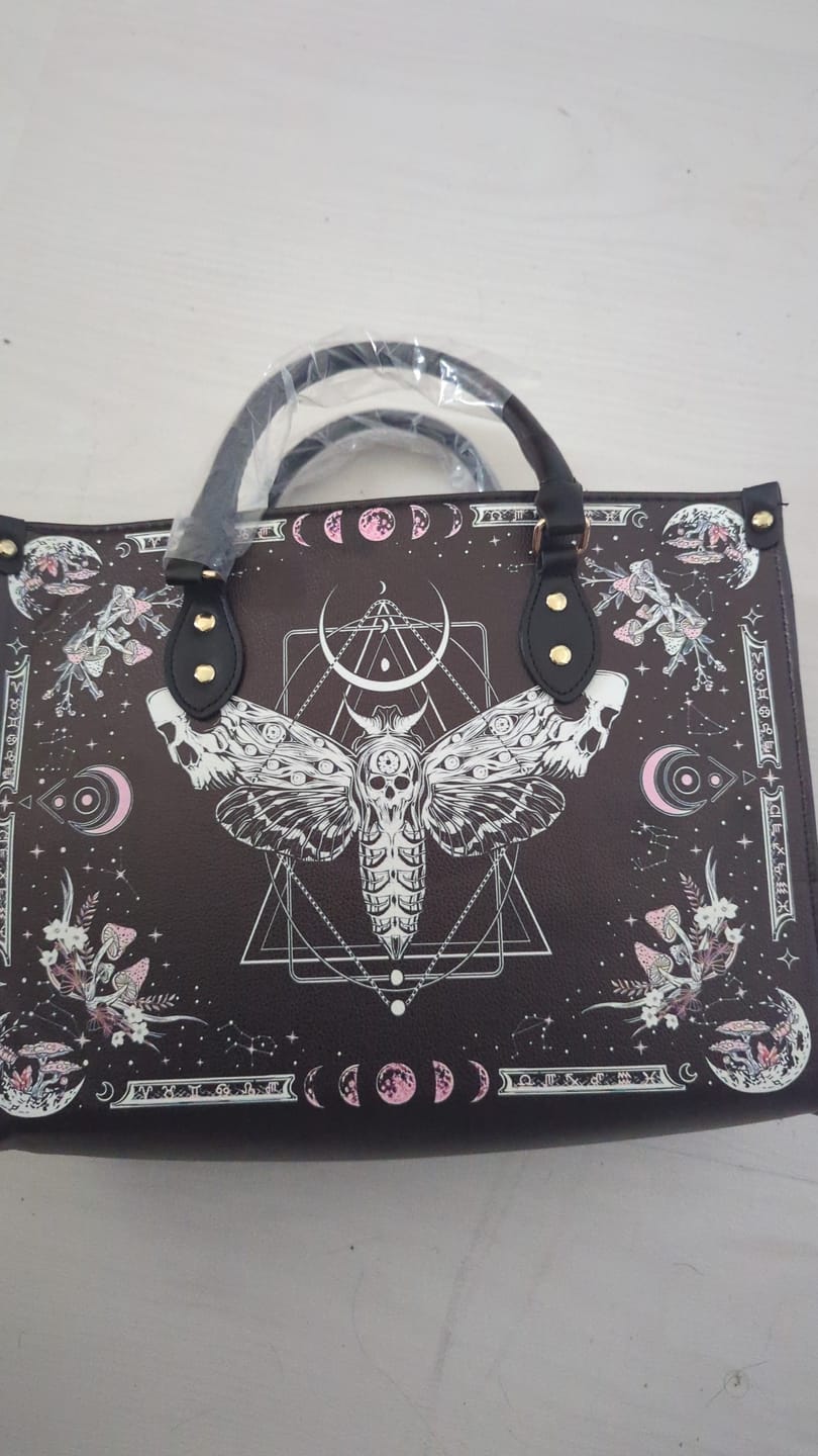Customer photo review of Death Moth & Mushrooms Print - Leather Handbag