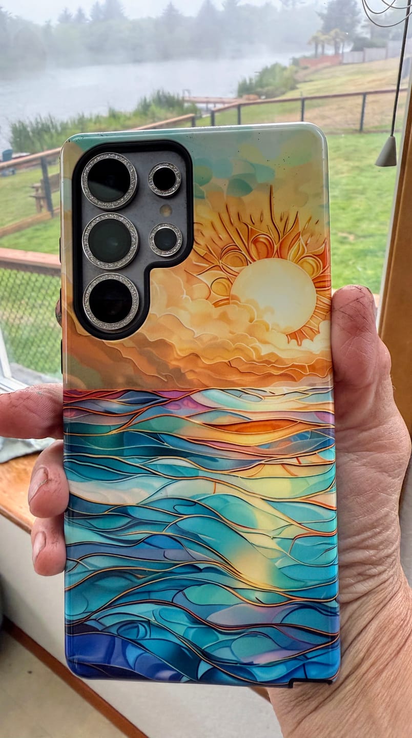 Customer photo review of Sun & Ocean Stained Glass Design 1 Print Case for Galaxy S series Phones