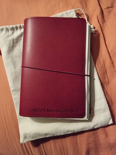 Customer photo review of Refillable Notebook Folio - Salty Plum