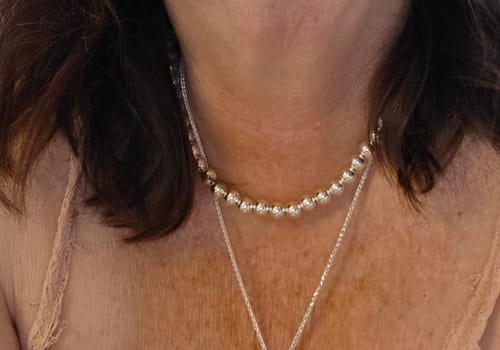 Customer photo review of 8MM BEADED NECKLACE - SILVER
