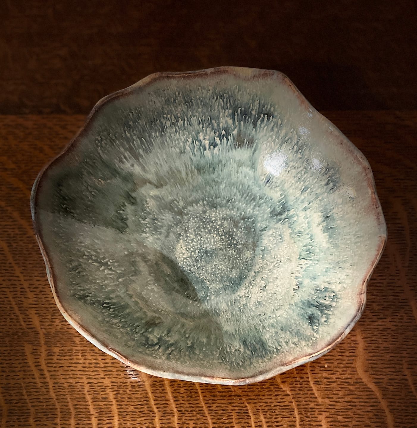 Customer photo review of Abbots Hazy Blue Midfire Brushable Glaze