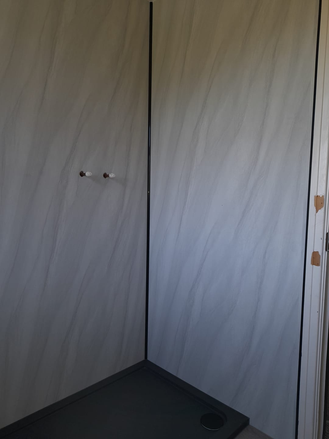 Customer photo review of 10mm Ocean Grey Ultra Matt Shower Panel