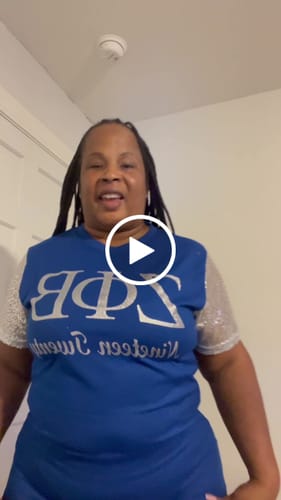 undefined review of Zeta Phi Beta- Glitter Sleeve Shirt image 1 out of 1