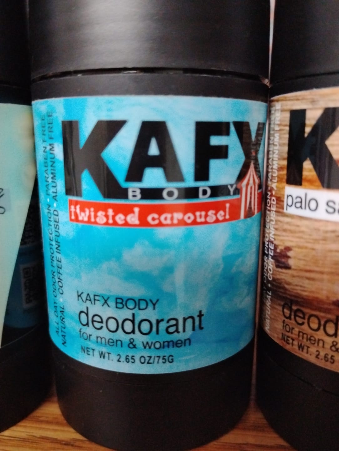 Customer photo review of Twisted Carousel KAFX Body Natural Coffee Infused Deodorant