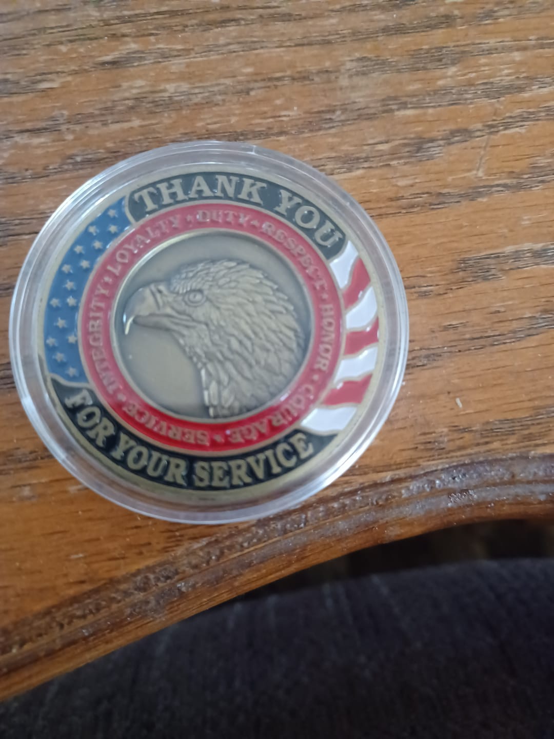 Customer photo review of Veteran Supporters Club - Free Thank You Coin
