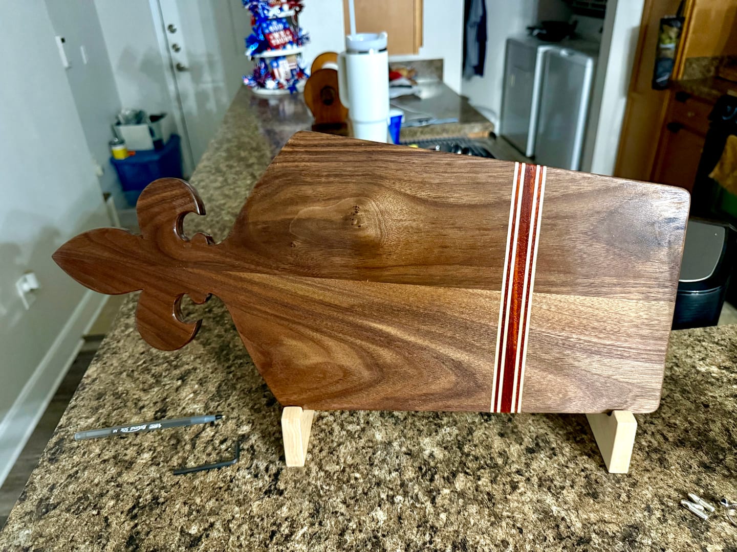 Customer photo review of Fleur-De-Lis Handle Acrylic Router Template