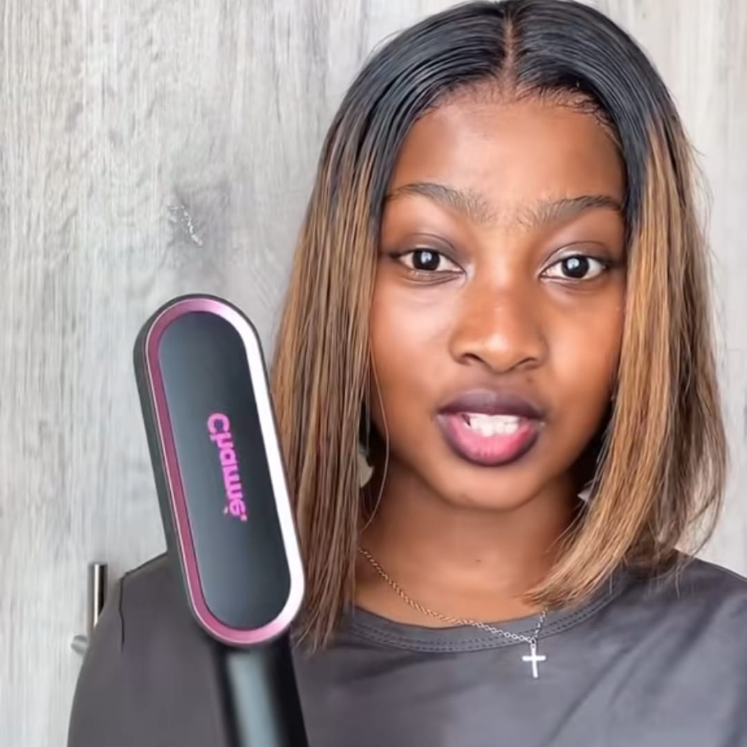 Customer photo review of Charmé Halo Pro – Ultimate One-Pass Straightening Brush