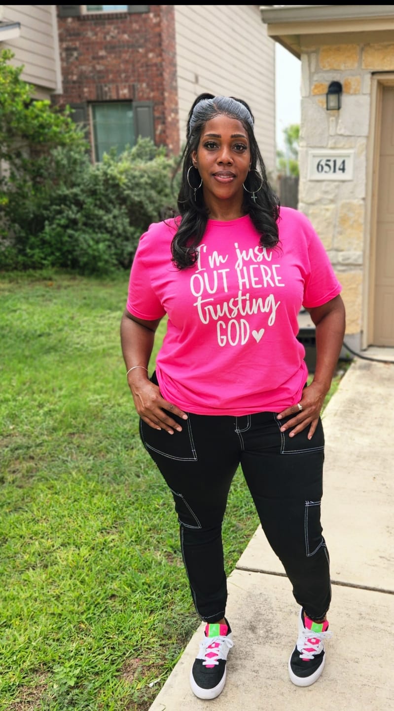 Customer photo review of Out Here Trusting God
