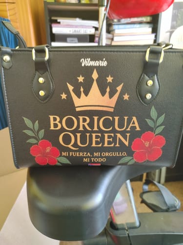 Customer photo review of Boricua Queen - Personalized Leather Handbag BOR14