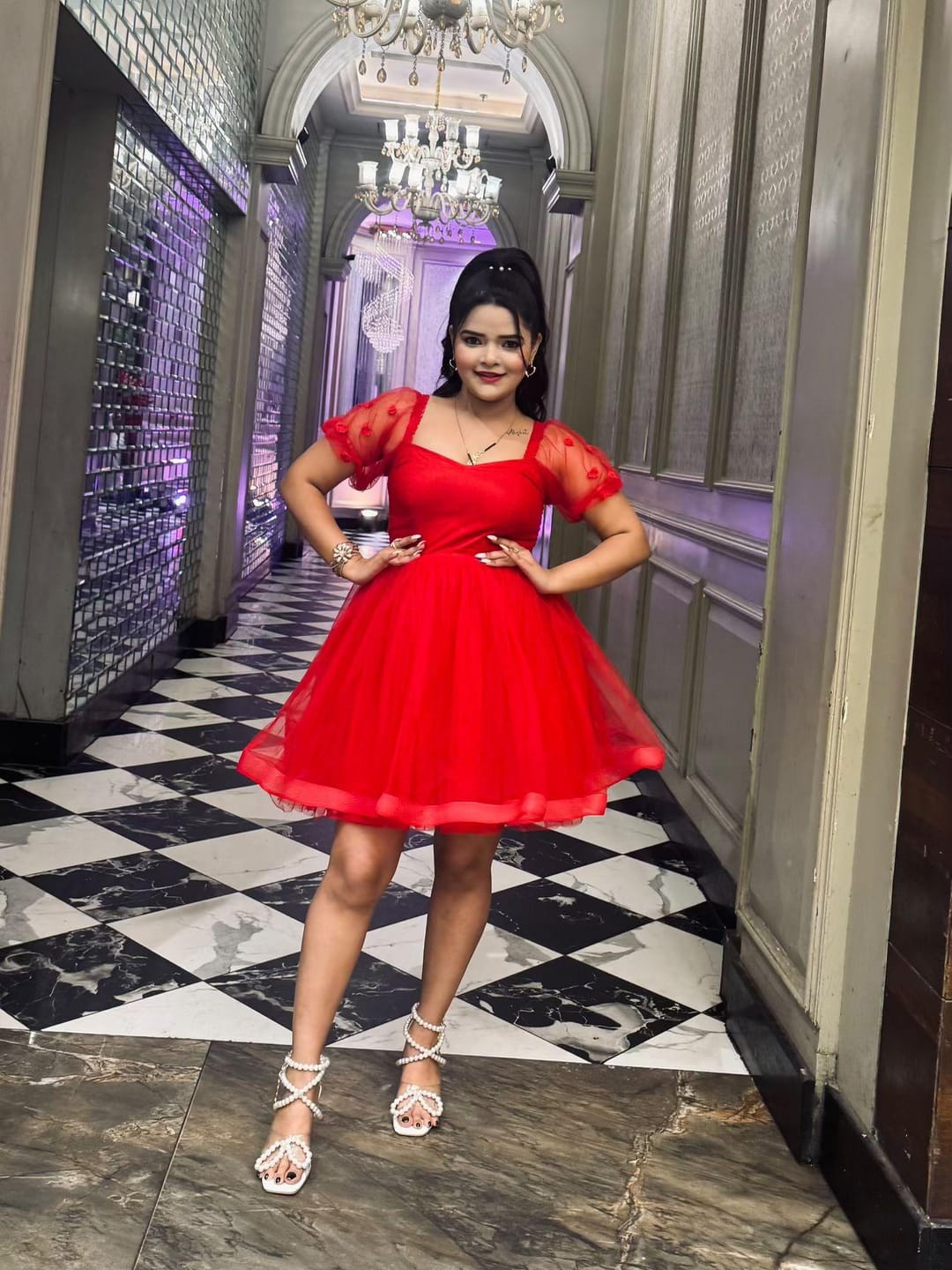 Customer photo review of RED LOVE SPELL DRESS