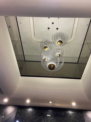 Customer photo review of WOW Mesh Uplight Vaulted Ceiling Pendant Chandelier-wow2069