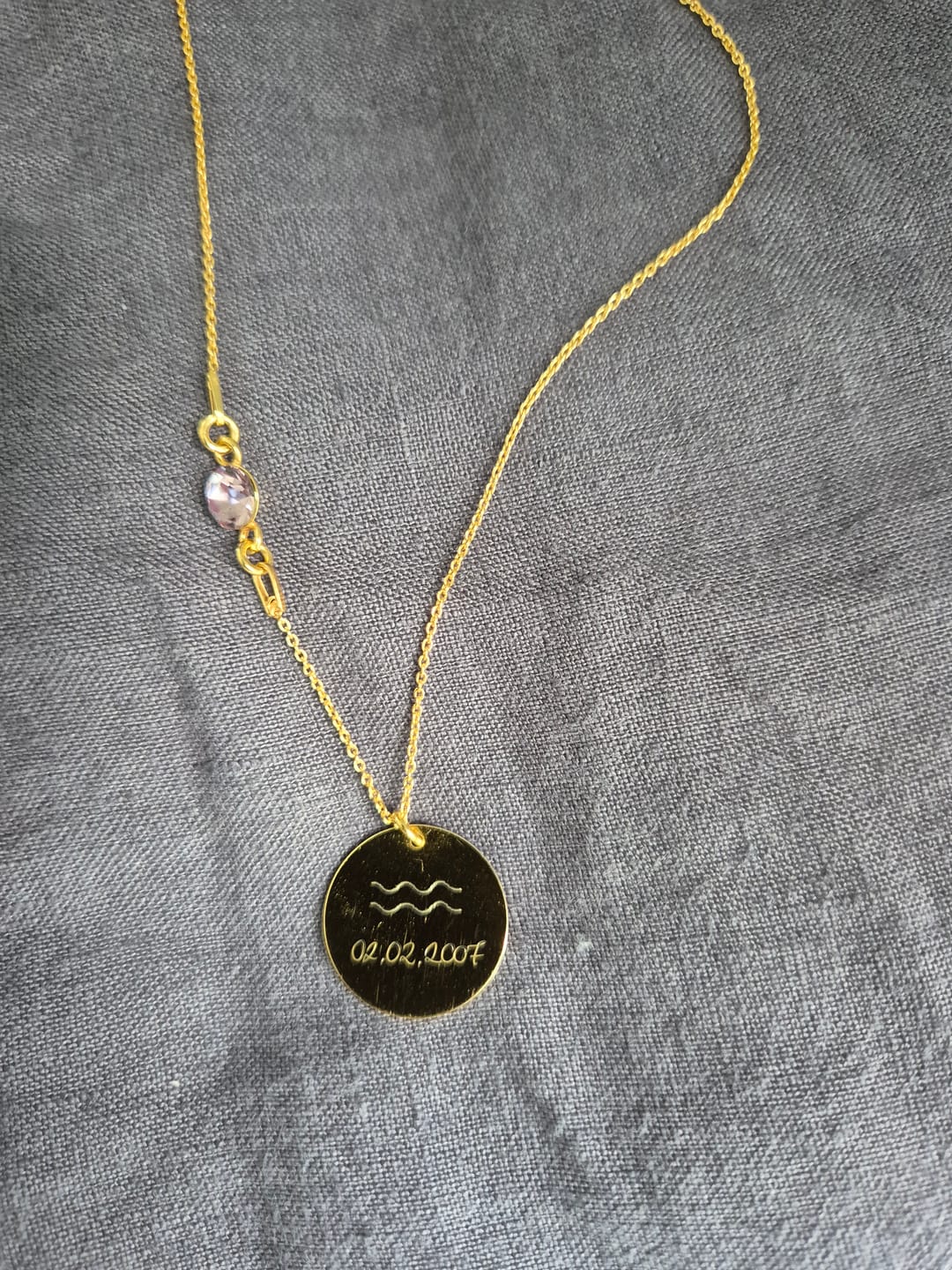 Customer photo review of Anhänger "Zartes Gravurplättchen rund"