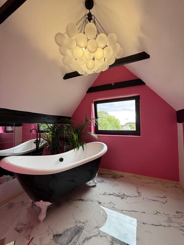 Customer photo review of Modern Hanging Glass Cluster Bubble Chandelier Light