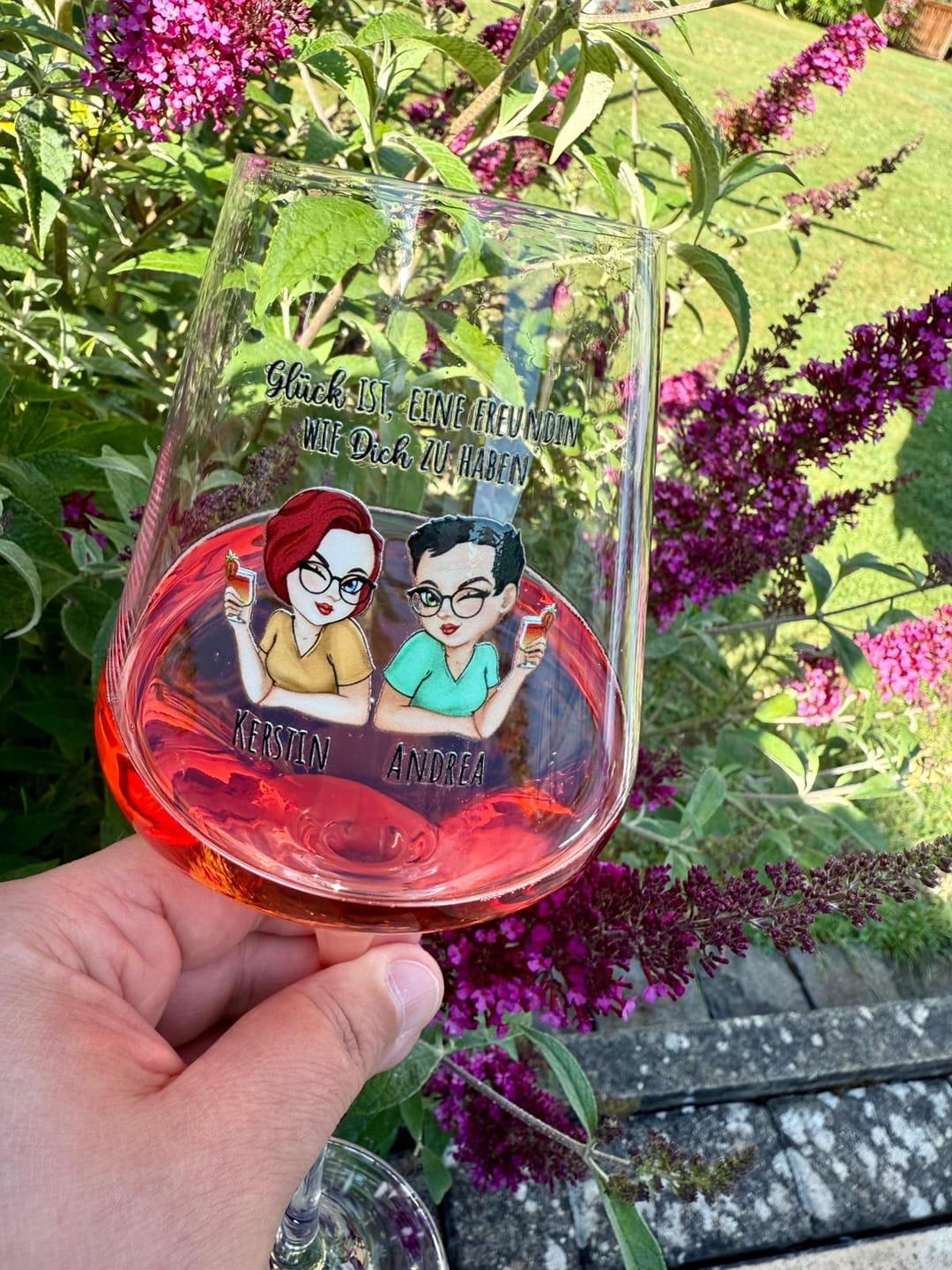Customer photo review of Beste Freunde - Personalisiertes Glas für Sommergetränke