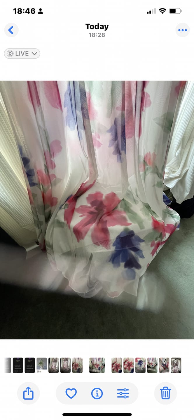 Customer photo review of Isabelle Ivory Pink Blue Float Sleeve Maxi Dress