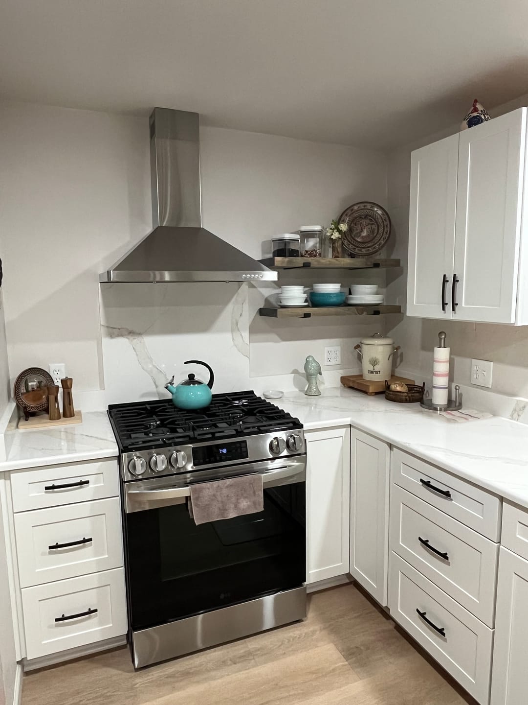 Customer photo review of Rustic Shelves with Brackets