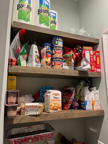 Customer photo review of Rustic Floating Shelves