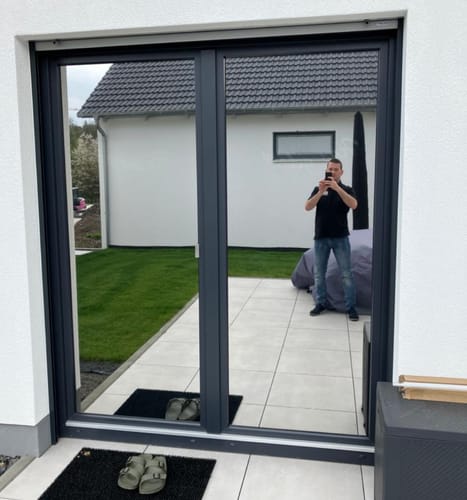 Kundenbewertung mit Foto zu Spiegelschutzfolie