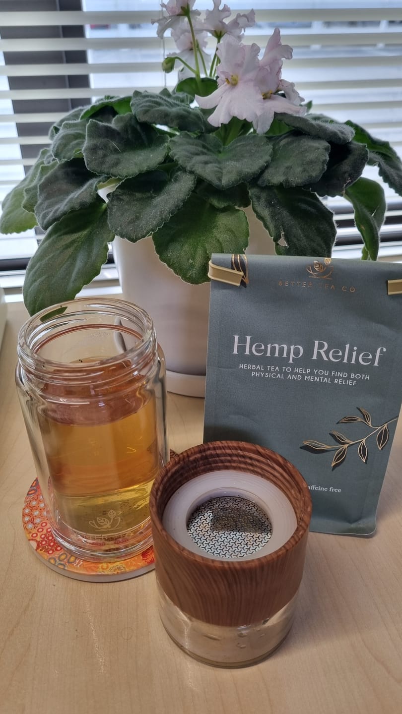 Customer photo review of Hemp Relief Tea