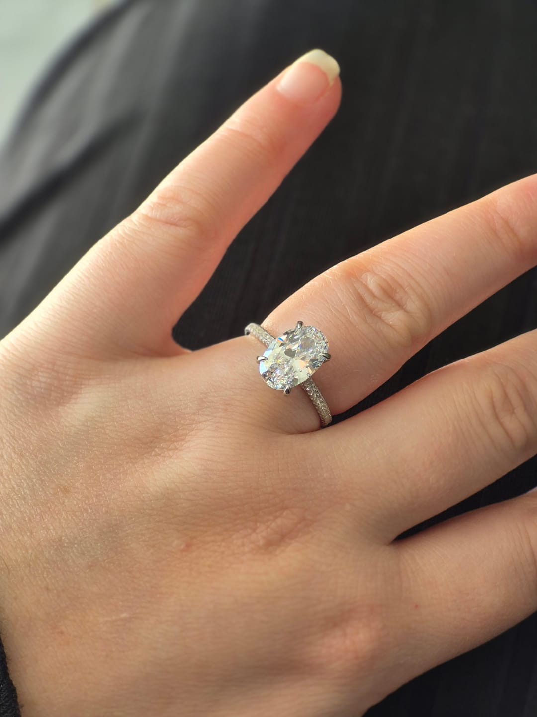 Customer photo review of The Eloise Oval Sapphire Engagement Ring