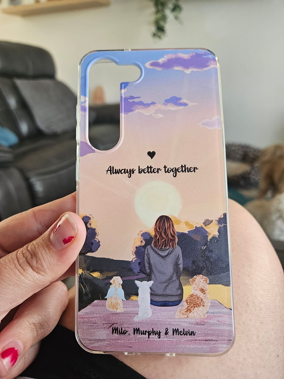 Customer photo review of Seasons with pets - Personalised Phone Case