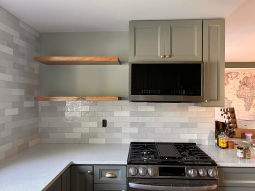 Customer photo review of Rustic Floating Shelves