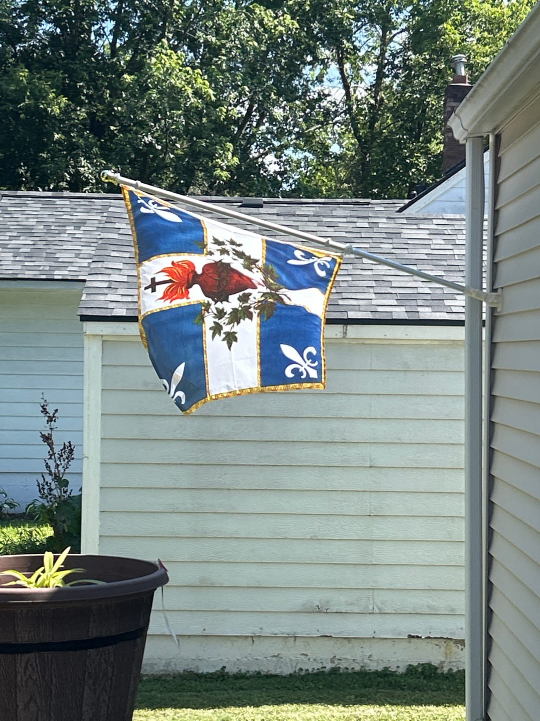 Customer photo review of New Sizes! Flag of the Sacred Heart – Indoor/outdoor Flag – Polyester – 6 Sizes