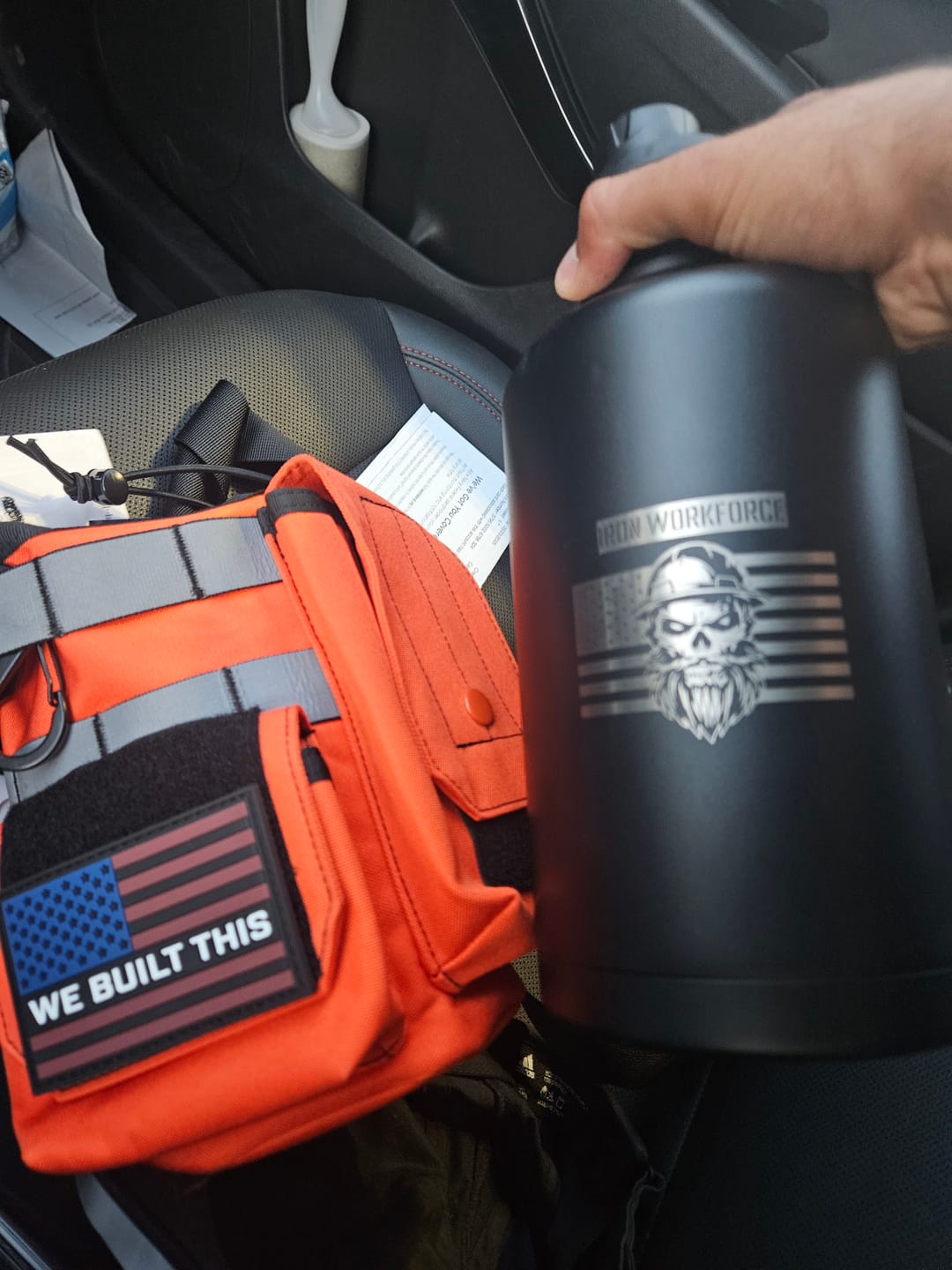 Customer photo review of 64oz Iron Workforce Bottles