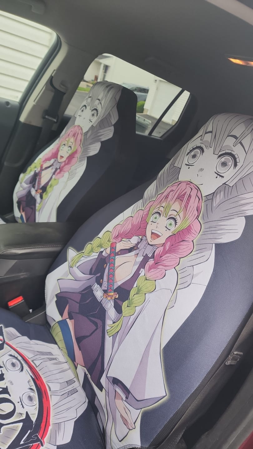 Customer photo review of Mitsuri Kanroji Car Seat Covers Custom Car Accessories
