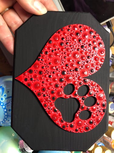 Customer photo review of Unfinished Wood Pawprint Heart Shape | Valentine's Day | Pet | DIY Craft Cutout | Up to 46"