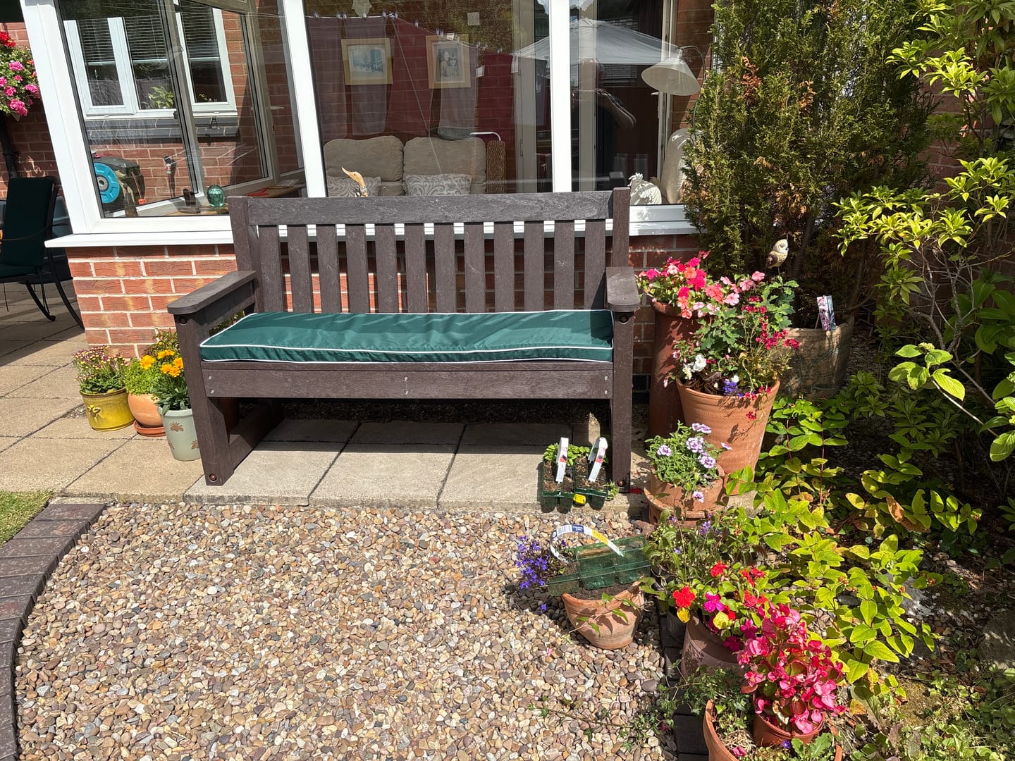 Customer photo review of Water-Resistant 3-Seater Bench Seat Pad Garden Comfy Bench Cushions With Ties