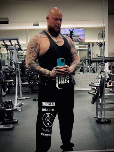 Customer photo review of Stacked Track Pant - Unisex - Black