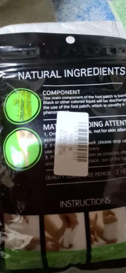 Customer photo review of Bamboo Foot Detox Patches