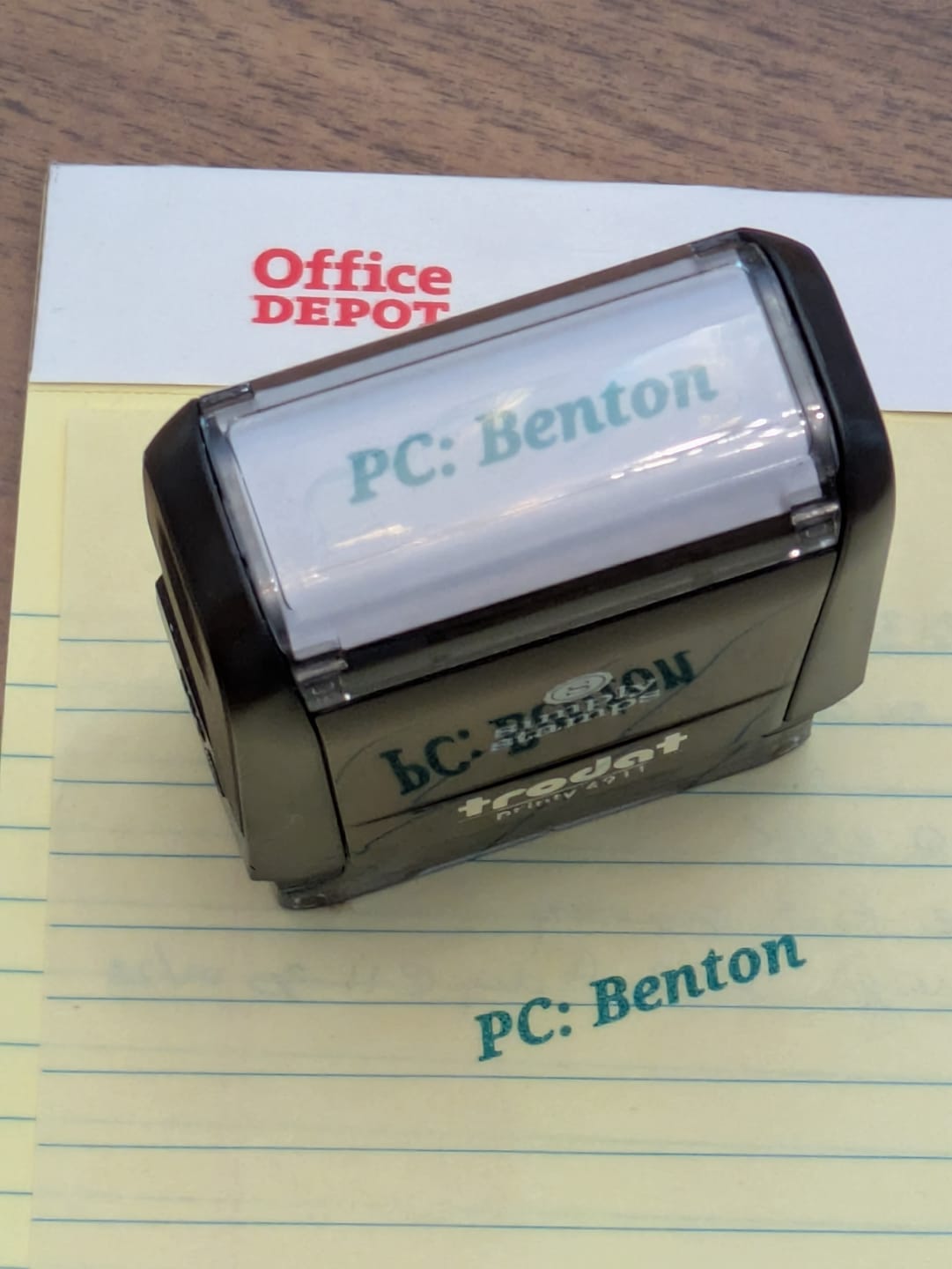 Customer photo review of Rubber Stamp ¦  Rectangular Self-Inking Stamp min. 10mm x 26mm (4910) ¦ US