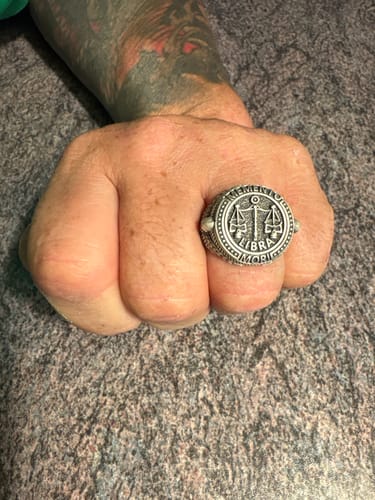 Customer photo review of Libra Memento Mori Ring