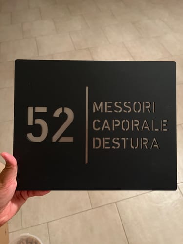 Customer photo review of Numero civico e testo modello Stencil Regular
