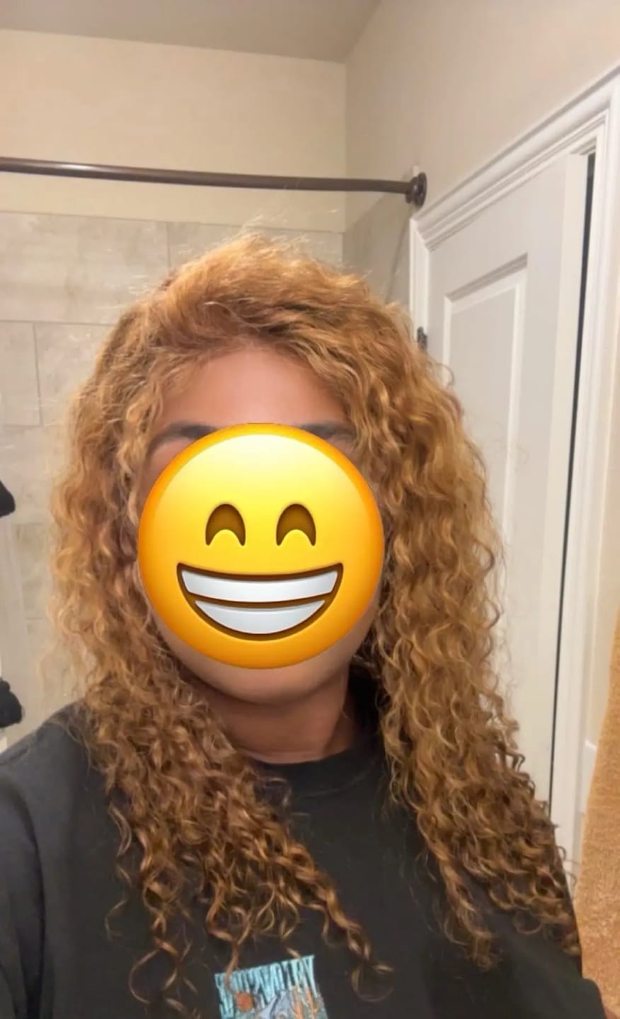 Customer photo review of Deep Wave 100% Human Hair Wig — Honey Blonde | KIMLUD