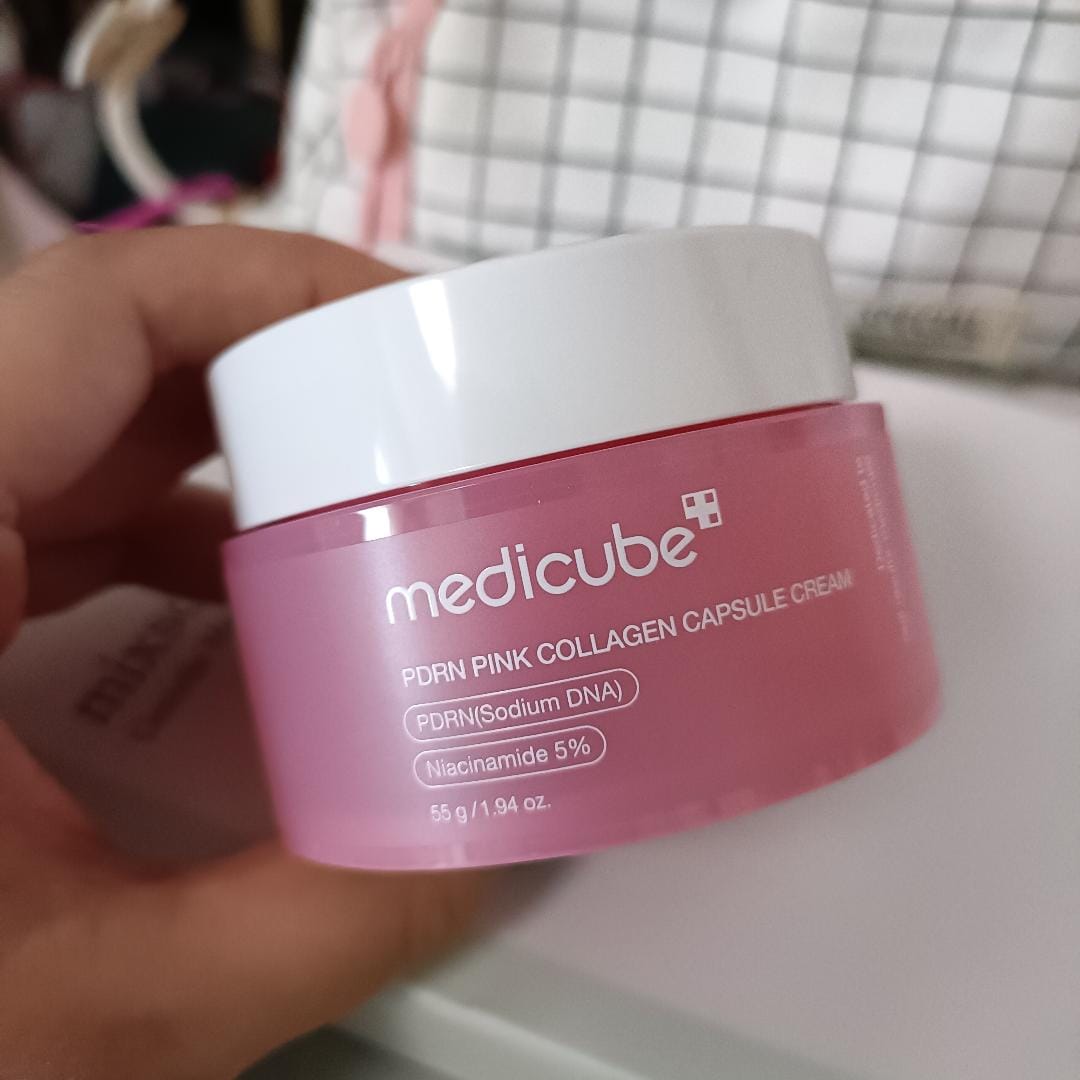 Customer photo review of MEDICUBE - PDRN Pink Collagen Capsule Cream 55 GR | Crema Antieda, Hidratante y Unificadora de Tono