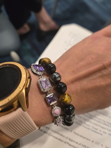 Customer photo review of Iris Purple Solstice Gemstone Bracelet (Pre Order)