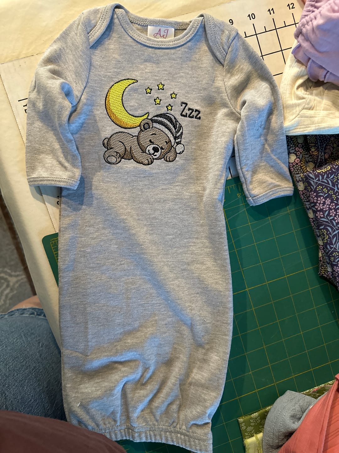 Customer photo review of Unisex Baby Gown with Hidden Zipper
